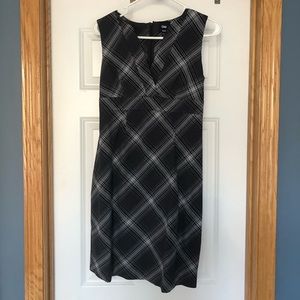 Plaid grey dress.